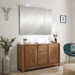 The Online Mirror Shop Wall Mirror Simplistic Bevelled Edge Rectangle Shape With Black Frame- H140Cm X W70Cm For Hanging In Living Room, Bedroom - thumbnail 1