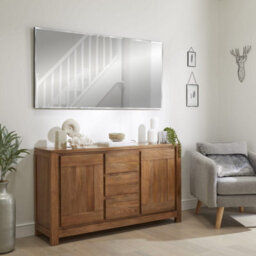 The Online Mirror Shop Wall Mirror Simplistic Bevelled Edge Rectangle Shape With Black Frame- H140Cm X W70Cm For Hanging In Living Room, Bedroom - thumbnail 3
