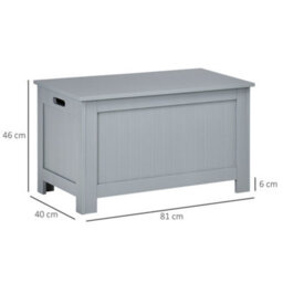 Homcom Large Storage Box Toy Chest Cabinet Unit Organizer With Safety Hinges - thumbnail 3