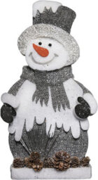 Shatchi Red/grey Snowman Christmas Tabletop Figures Window Wall Door Holiday Home Xmas Glitter Foam Showpiece Decorations, 52Cm/42 - thumbnail 3