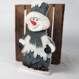 Shatchi Red/grey Snowman Christmas Tabletop Figures Window Wall Door Holiday Home Xmas Glitter Foam Showpiece Decorations, 52Cm/42 - thumbnail 1