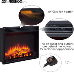 "Flamme Everleigh Electric 110Cm / 43"" Fireplace Suite Multiple Colour Options Avaliable (Espresso Oak)" - thumbnail 4
