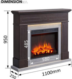 "Flamme Everleigh Electric 110Cm / 43"" Fireplace Suite Multiple Colour Options Avaliable (Espresso Oak)" - thumbnail 2