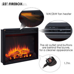 "Flamme Everleigh Electric 110Cm / 43"" Fireplace Suite Multiple Colour Options Avaliable (Espresso Oak)" - thumbnail 6