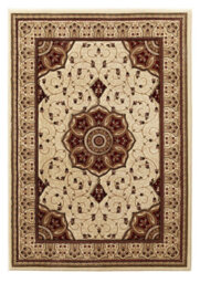 Cream Red Traditional Easy To Clean Bordered Floral Rug For Dining Room-160Cm X 230Cm - thumbnail 9