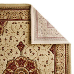 Cream Red Traditional Easy To Clean Bordered Floral Rug For Dining Room-160Cm X 230Cm - thumbnail 8
