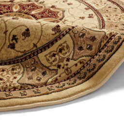 Cream Red Traditional Easy To Clean Bordered Floral Rug For Dining Room-160Cm X 230Cm - thumbnail 7