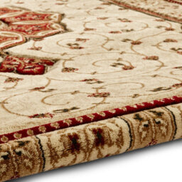 Cream Red Traditional Easy To Clean Bordered Floral Rug For Dining Room-160Cm X 230Cm - thumbnail 6