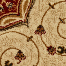 Cream Red Traditional Easy To Clean Bordered Floral Rug For Dining Room-160Cm X 230Cm - thumbnail 2