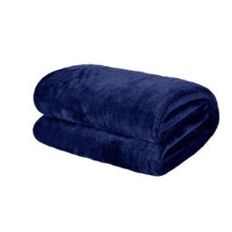 Ohs Ultra Soft Blanket Throw Warm Flannel Fleece - Navy, 120 X 150 Cm - thumbnail 2