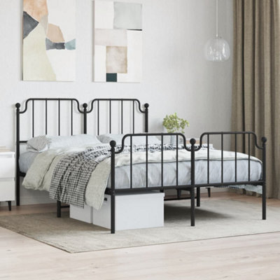Berkfield Metal Bed Frame Without Mattress With Footboard Black 140X200Cm - image 1