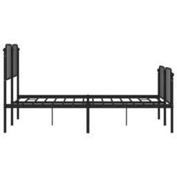 Berkfield Metal Bed Frame Without Mattress With Footboard Black 140X200Cm - thumbnail 6