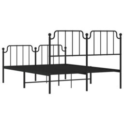 Berkfield Metal Bed Frame Without Mattress With Footboard Black 140X200Cm - thumbnail 7