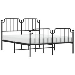 Berkfield Metal Bed Frame Without Mattress With Footboard Black 140X200Cm - thumbnail 3