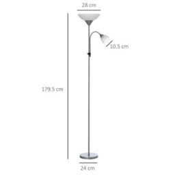 Contemporary Floor Lamp With Dual Light Heads Durable Steel Frame And Two Switches - thumbnail 5