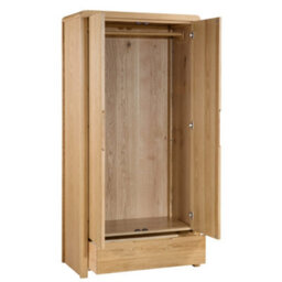 Oakham Premium Arc 2 Door & 1 Drawer Wardrobe In Oak - thumbnail 2