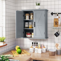 Gainoom Bathroom Gray Wall Cabinet Farmhouse Medicine Cabinet Over The Toilet Storage Cabinet Wall Mounted - thumbnail 5