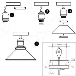 Modern Industrial Semi Flush Mount Ceiling Light Grey Metal 22Cm Cone Shade For Kitchen & Bedroom - thumbnail 8