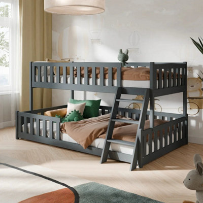 Arte Nicea Graphite Wooden Bunk Bed 90/120 X 200Cm - Foam Bonnell Mattresses - image 1