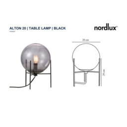 Nordlux Alton Glass Table Lamp Hand Blown Black,mains - thumbnail 5