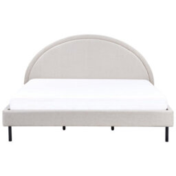 Beliani Bed Fabric Margut 180 X 200 Cm (Eu Super King) Light Beige - thumbnail 4