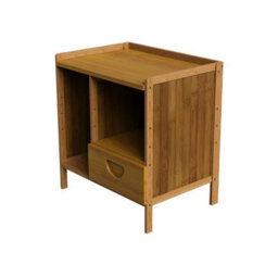Living And Home Tawny Nightstand Bedside Table With Drawer And 2 Open Shelves, 43Cm W X 30Cm D X 40Cm H - thumbnail 4