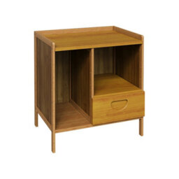 Living And Home Tawny Nightstand Bedside Table With Drawer And 2 Open Shelves, 43Cm W X 30Cm D X 40Cm H - thumbnail 3