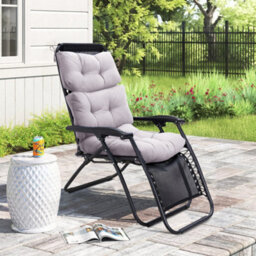 Thehotsale Grey Tri-Fold Soft Outdoor Garden Chair Bench Seat Pad Cushion 110Cm W X 55Cm D - thumbnail 2