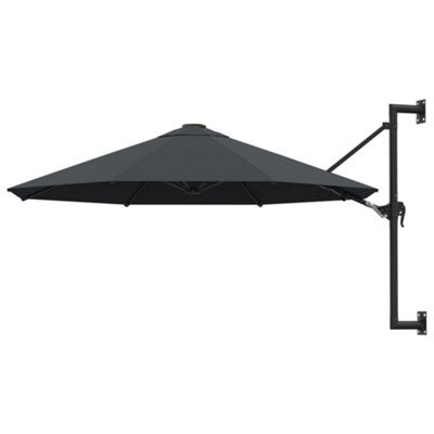 Berkfield Wall-Mounted Parasol With Metal Pole 300 Cm Anthracite - image 1