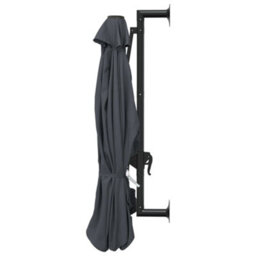 Berkfield Wall-Mounted Parasol With Metal Pole 300 Cm Anthracite - thumbnail 5