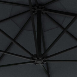 Berkfield Wall-Mounted Parasol With Metal Pole 300 Cm Anthracite - thumbnail 7