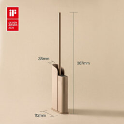Cosmic Silicone Toilet Brush, Floor Or Self-Adhesive, Slim Design, Award-Winning Design, Beige, Flat Collection - thumbnail 4