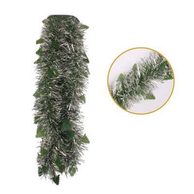 2M Christmas Die Cut Xmas Tree Silver Tinsel - image 1