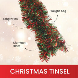 2M Christmas Die Cut Xmas Tree Silver Tinsel - thumbnail 2