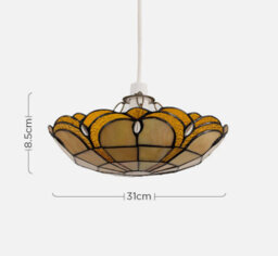 Tiffany Lampshade Ceiling Light Shade Pendant Glass Handcrafted Uplighter Lamp - thumbnail 4