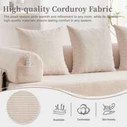 Abrihome Foldable Compressible Sofa With Sturdy Metal Frame, Perfect For Small Spaces - Modern Fabric & Metal, Beige - thumbnail 2