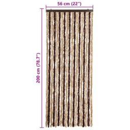 Vidaxl Insect Curtain Beige And Light Brown 56X200 Cm Chenille - thumbnail 7
