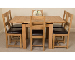 That's Furniture Richmond 90Cm - 150Cm Square Oak Extending Dining Table And 6 Chairs Dining Set With Lincoln Chairs - thumbnail 2