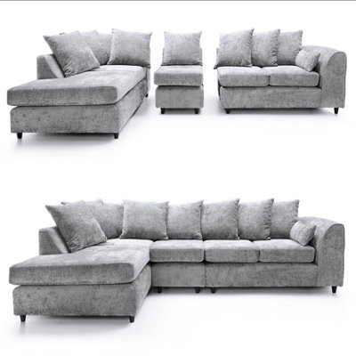 Alabama Jumbo Cord Corner Sofa Cream (Right Hand)