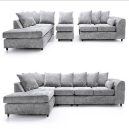 Alabama Jumbo Cord Corner Sofa Cream (Right Hand)