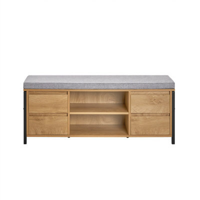 Sobuy Fsr149-N, Hallway Shoe Bench Shoe Cabinet Shoe Rack Storage Bench, Wood Veneer,w110Xd35Xh45 - image 1