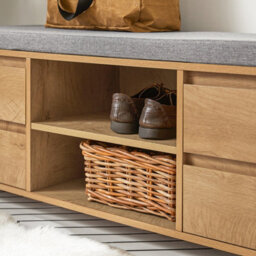 Sobuy Fsr149-N, Hallway Shoe Bench Shoe Cabinet Shoe Rack Storage Bench, Wood Veneer,w110Xd35Xh45 - thumbnail 5