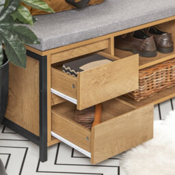 Sobuy Fsr149-N, Hallway Shoe Bench Shoe Cabinet Shoe Rack Storage Bench, Wood Veneer,w110Xd35Xh45 - thumbnail 8