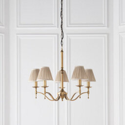 Luminosa Lighting Luminosa Stanford 5 Light Multi Arm Ceiling Pendant Chandelier Antique Brass, E14 - thumbnail 3