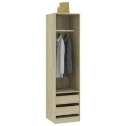 Berkfield Wardrobe With Drawers Sonoma Oak 50X50X200 Cm Engineered Wood - thumbnail 3