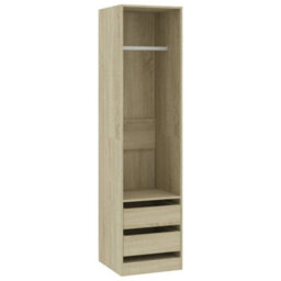 Berkfield Wardrobe With Drawers Sonoma Oak 50X50X200 Cm Engineered Wood - thumbnail 2