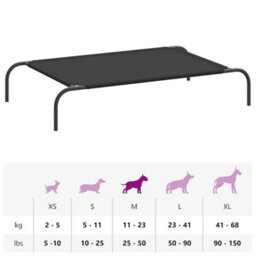 Vidaxl Elevated Dog Bed Black 110X65X20 Cm Oxford Fabric And Steel - thumbnail 9
