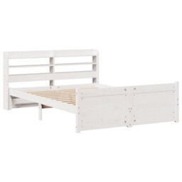 Berkfield Bed Frame With Headboard Without Mattress White 150X200 Cm King Size - thumbnail 3