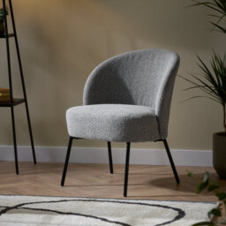 Bersaba Grey Boucle Occasional Chair (H)770mm (W)560mm (D)650mm