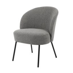 Bersaba Grey Boucle Occasional Chair (H)770mm (W)560mm (D)650mm - thumbnail 2